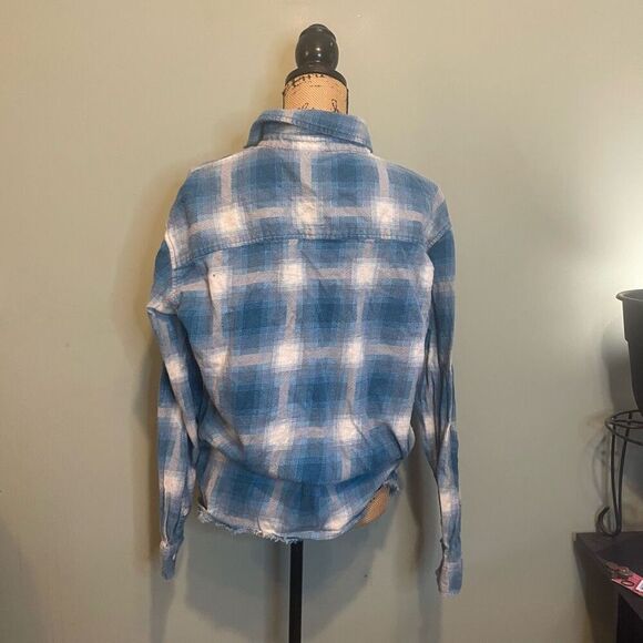 BDG Urban Outfitters vintage Core Plaid Flannel Button-up Shirt Blue Medium - Picture 2 of 6